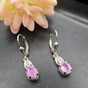 Sapphire and Zircon Earrings